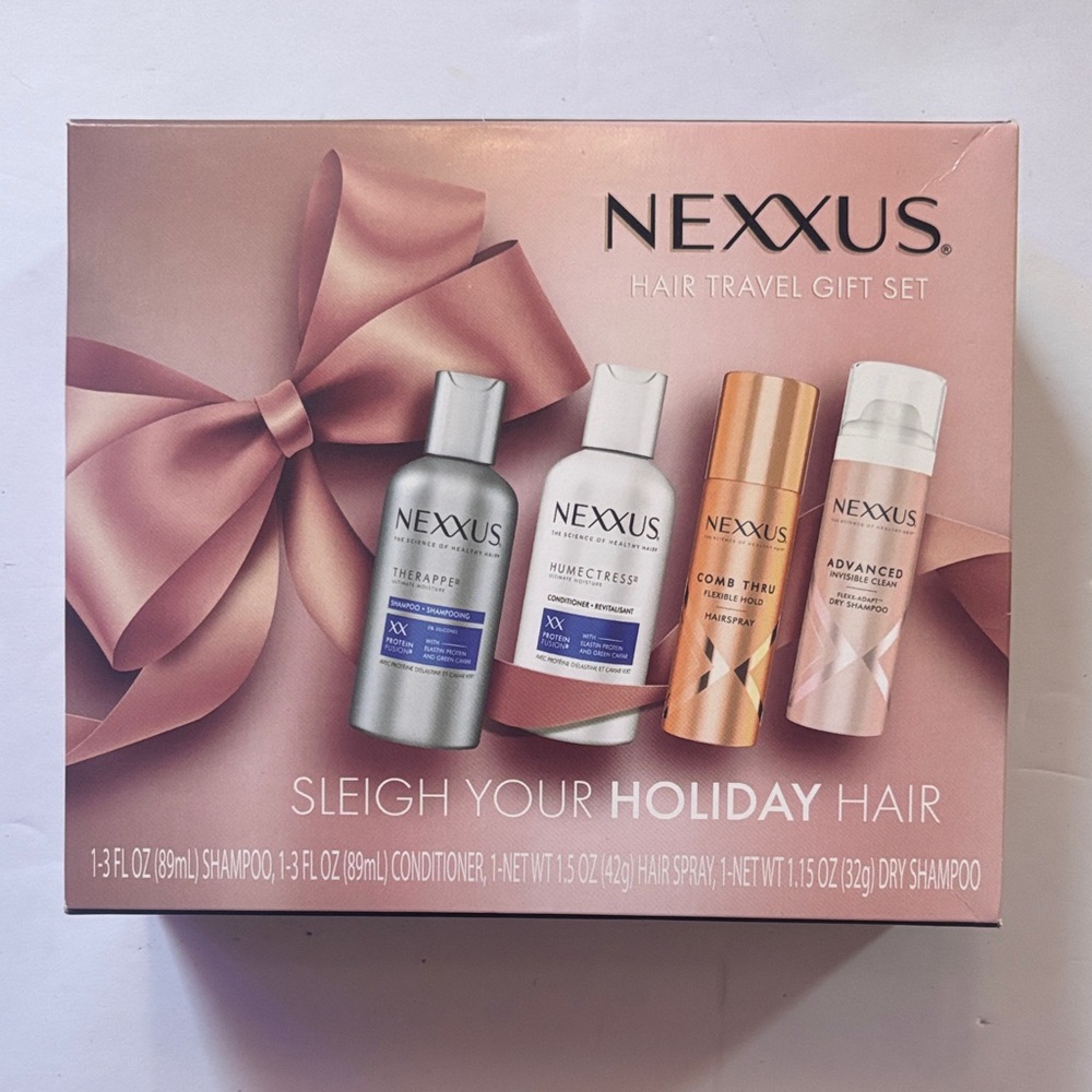 Nexxus Travel Gift Set Sleigh Your Holiday Hair Beauty Mini Set Favorites NWT 1
